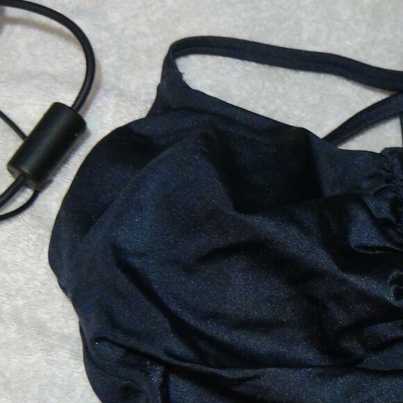 Shade & Shore Gray Extra Cheeky High Leg V-Wire Plunge Women's Swimsuit L XL 18 - Picture 4 of 16